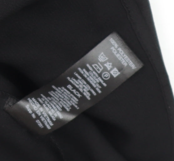 Dunnes Women Black V-Neck Long Sleeve Basic Blouse L