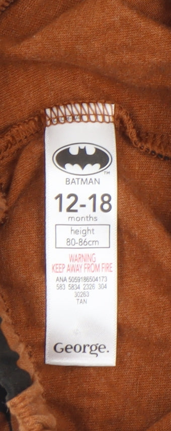 George Boys Brown Batman Print Cotton Shorts 12-18 Months