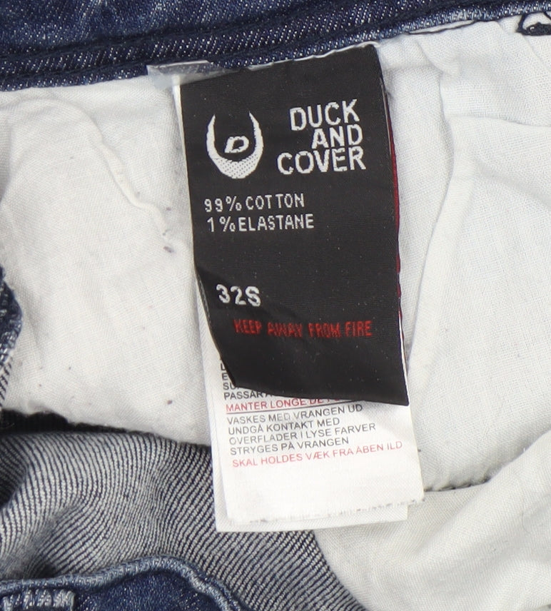 Duck and Cover Men's Blue 32S Slim Straight Denim Jeans