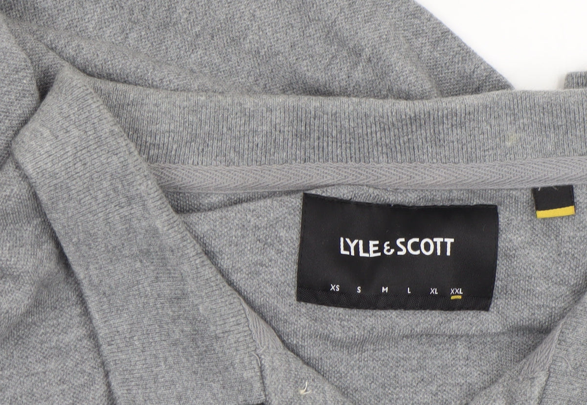 Lyle & Scott Men's Grey 2XL Cotton Polo Shirt Classic Logo
