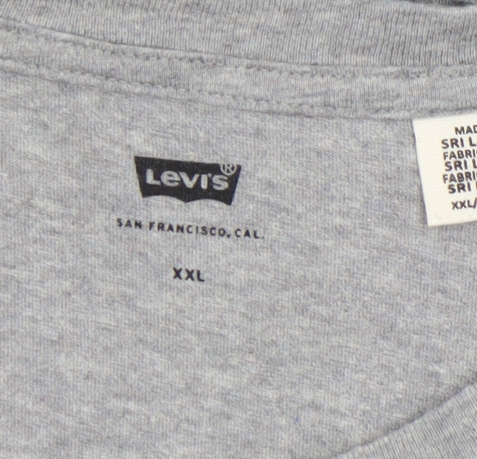 Levi's Men's Grey 2XL Logo Graphic Crew Neck Cotton T-Shirt
