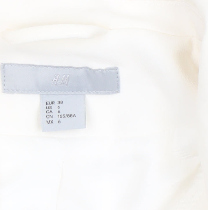 H&M Women Ivory Double-Breasted Regular Fit Blazer Size 10