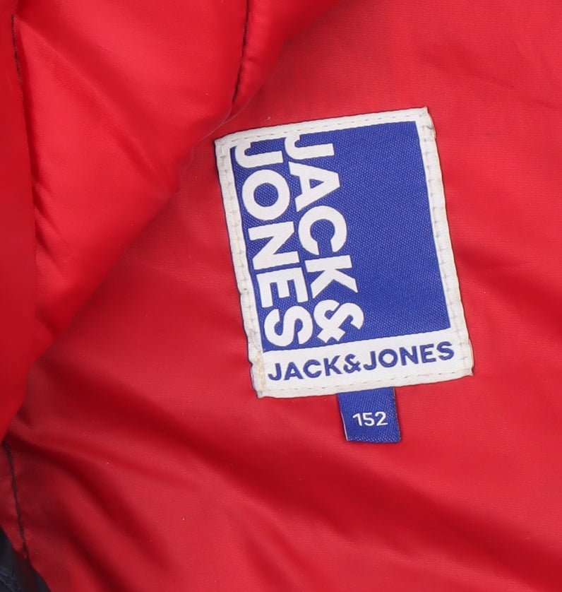 Jack & Jones Boys Blue Hooded Puffer Jacket Size 12 Years