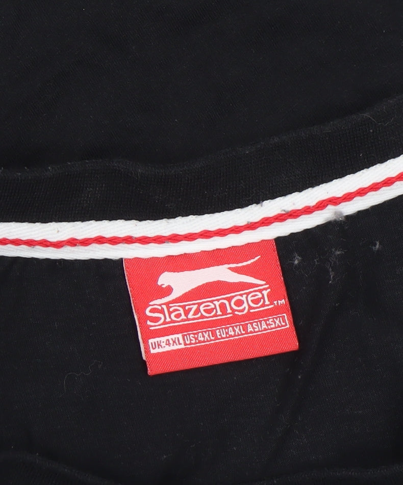 Slazenger Men's Black 4XL Crew Neck Cotton Short Sleeve T-Shirt