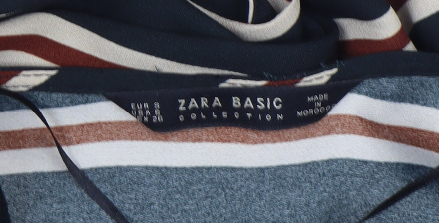 Zara Basic Women’s Multicoloured Striped Wrap Blouse Size S
