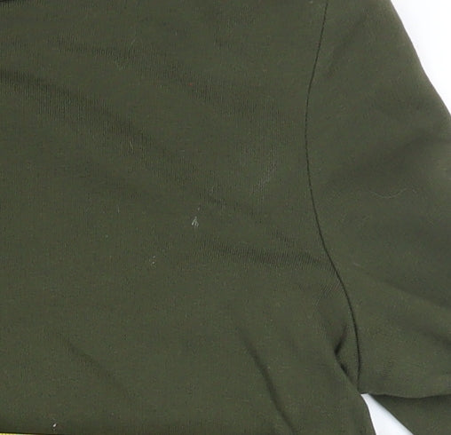 COS Womens Green XS Pullover Sweatshirt With Mock Neck and Silk Hem