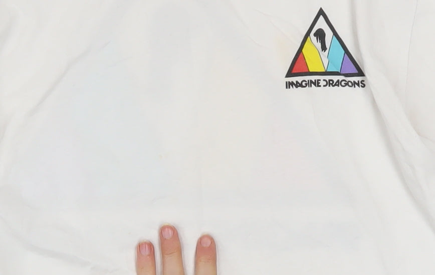 Imagine Dragons White Long Sleeve Cotton Graphic T-Shirt Men Small