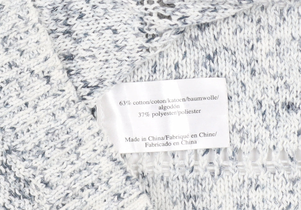 Laura Ashley Womens Grey Knit Cotton Pullover Jumper Size 12