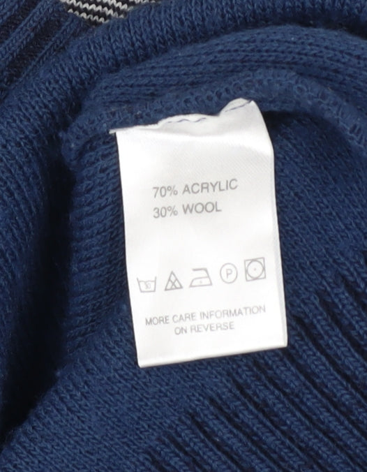 Daniel Grahame Drifter Men's Blue M Crew Neck Wool Blend Jumper