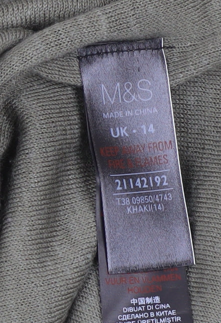 Marks & Spencer Women’s Green Size 14 Studded Boat Neck Jumper