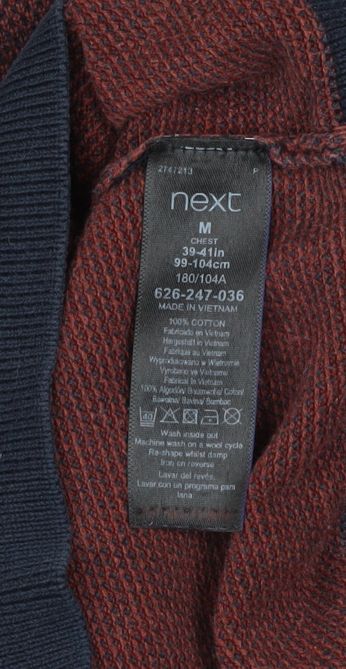 Next Men’s Red Cotton Crew Neck Jumper Size M