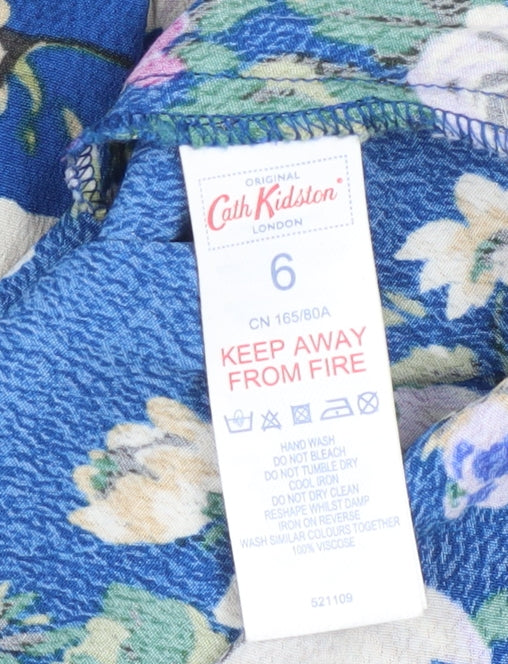 Cath Kidston Women's Blue Floral Fit & Flare Dress Size 6