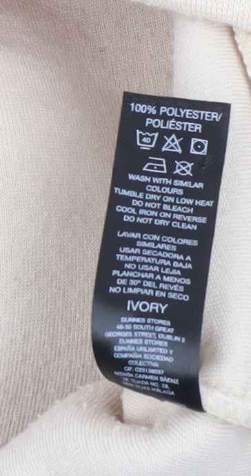 Dunnes Women Ivory 1/2 Zip Fleece Pullover Sweatshirt XS