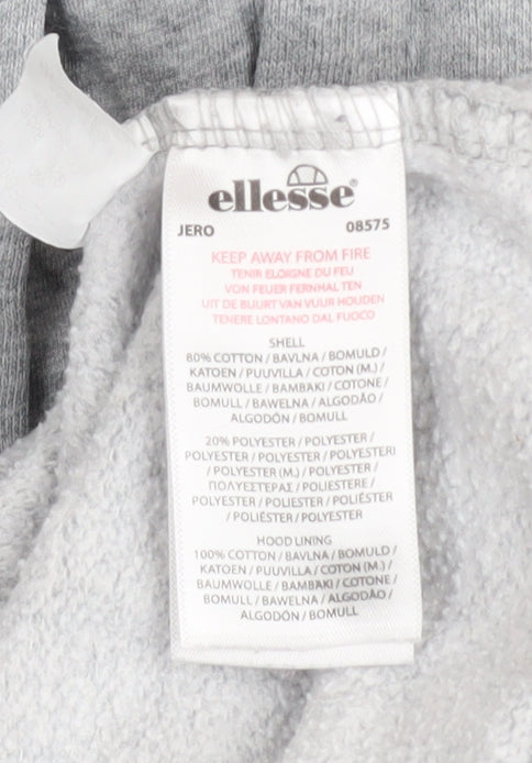 Ellesse Girls Grey Pullover Hoodie 8-9 Years Logo Fleece Sweatshirt