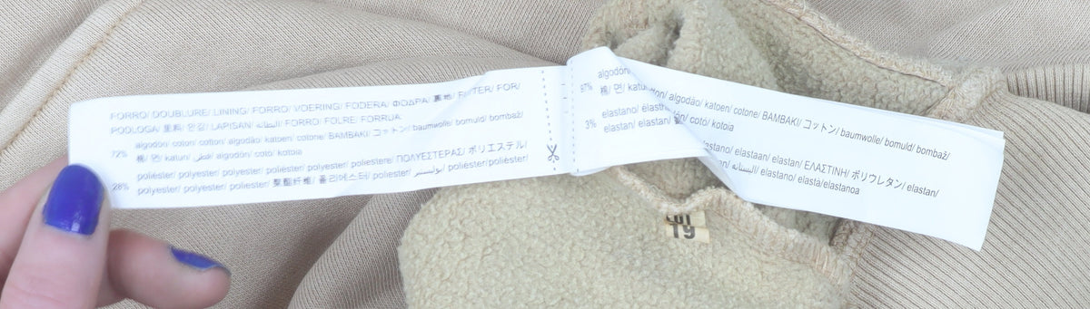 Zara Womens Beige Pullover Hoodie Size 12 Cotton Blend Casual