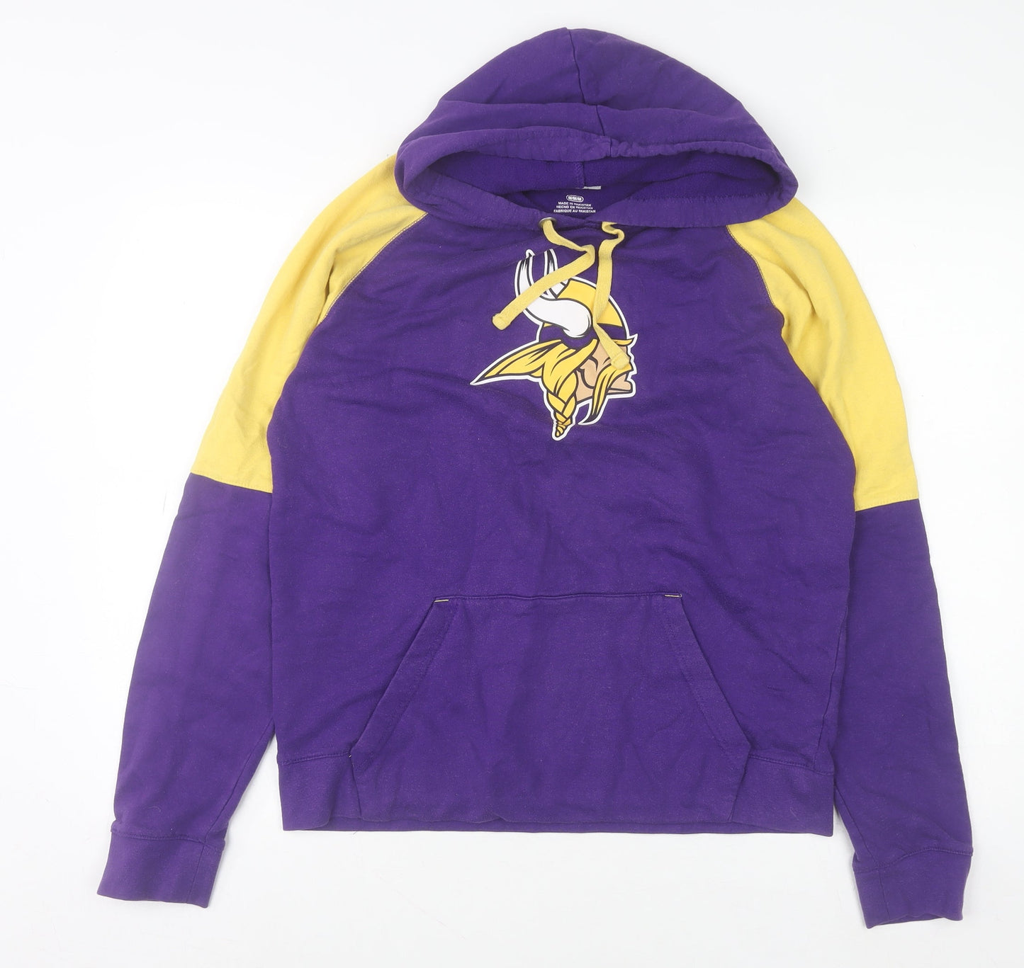 NFL Team Apparel Women Purple Yellow Hoodie Size M Cotton Blend