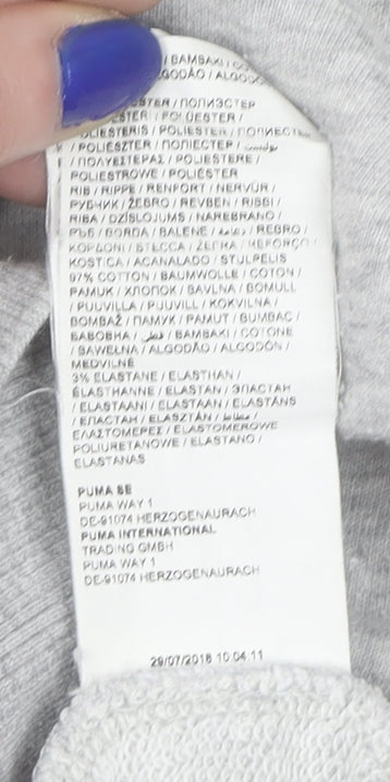 Puma Womens Grey Crew Neck Pullover Sweatshirt Size 10