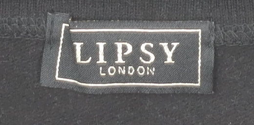 Lipsy Women Black Long Sleeve Pullover Sweatshirt Size 14/16