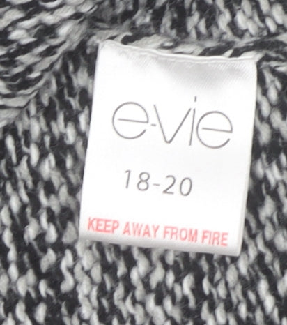 E-vie Women’s Grey Roll Neck Chunky Knit Pullover Jumper Size 18-20