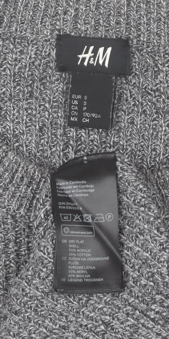 H&M Women's Grey Knit Crew Neck Long Sleeve Pullover Jumper Size S