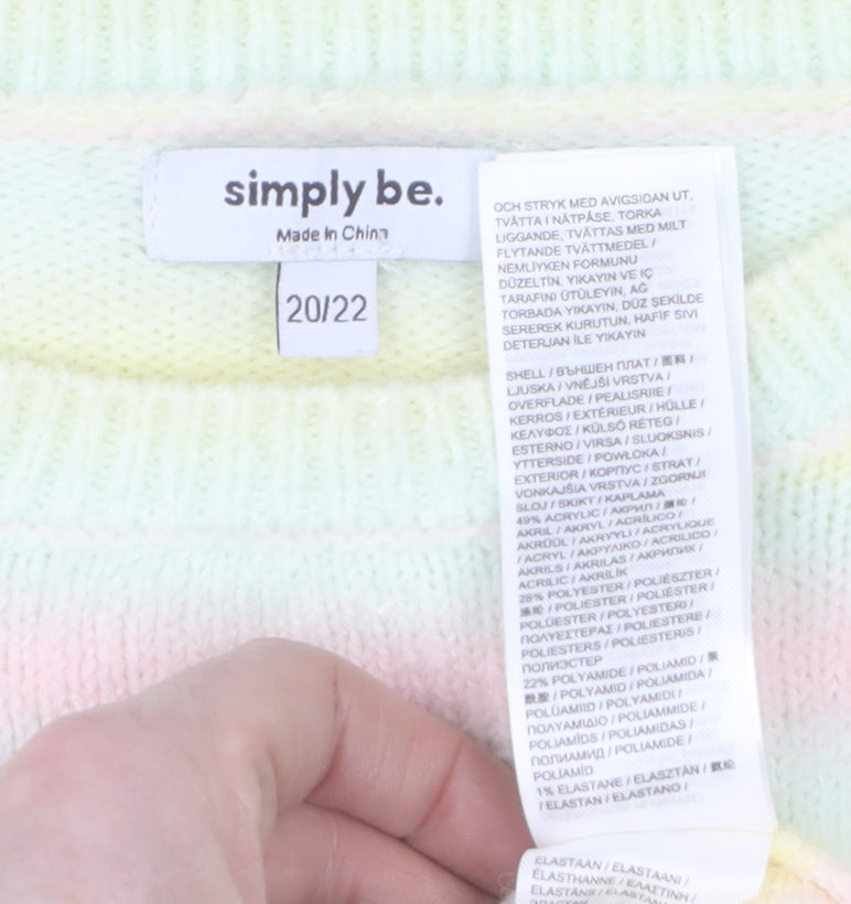 Simply Be Women’s Multicoloured Striped Knit Pullover Jumper Size 20/22