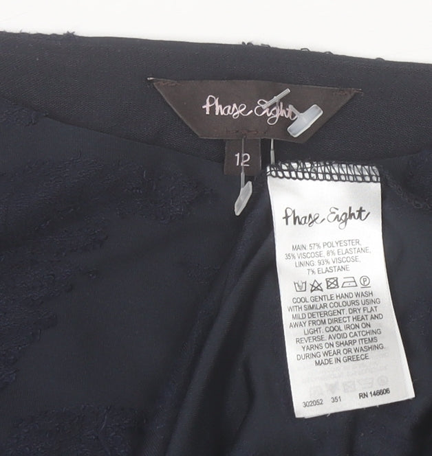 Phase Eight Womens Black Long Sleeve Tunic Blouse Size 12
