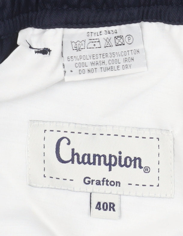 Champion Grafton Men’s Navy Blue 40R Chino Trousers Polyester Cotton Blend