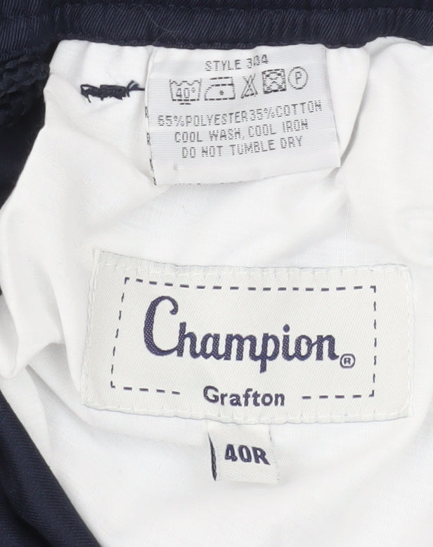 Champion Grafton Men's Navy Blue Regular Fit Trousers 40R
