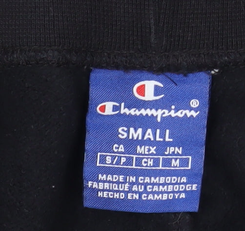 Champion Men's Black Small Jogger Sweatpants with Logo