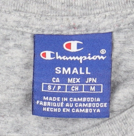 Champion Men's Grey Short Sleeve Crew Neck Logo T-Shirt Size S
