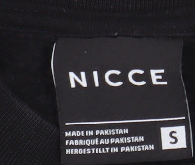 NICCE Men's Black Small Pullover Crew Neck Logo Sweatshirt
