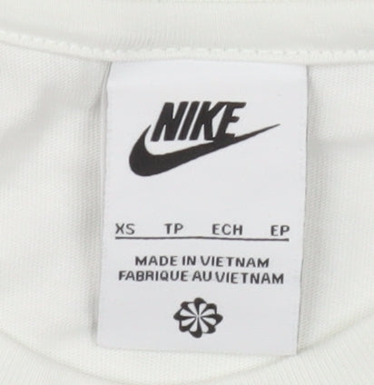 Nike Men's White XS Graphic Swoosh Short Sleeve Cotton T-Shirt