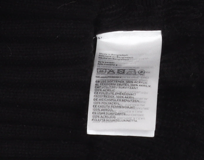 H&M Divided Men's Black Geometric Knit Pullover Sweatshirt S