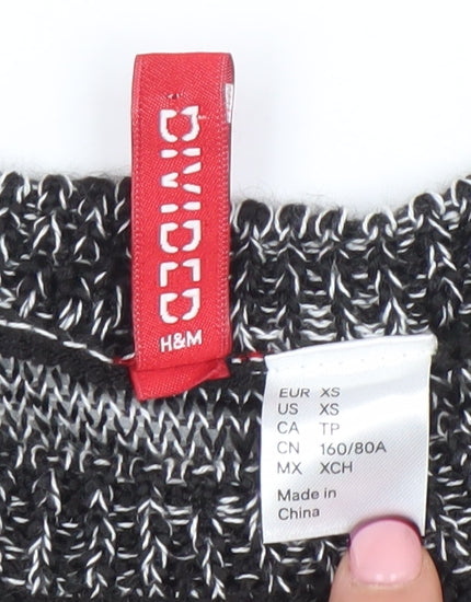 H&M Divided Women’s Black Aztec Knit Pullover Jumper XS