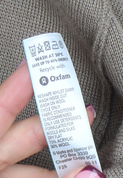 Marks & Spencer Women’s Beige Open Knit Cardigan UK 14