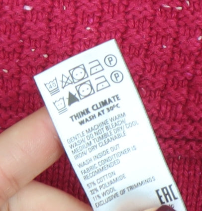 Marks & Spencer Per Una Women’s Pink Button Pullover Jumper Size 8