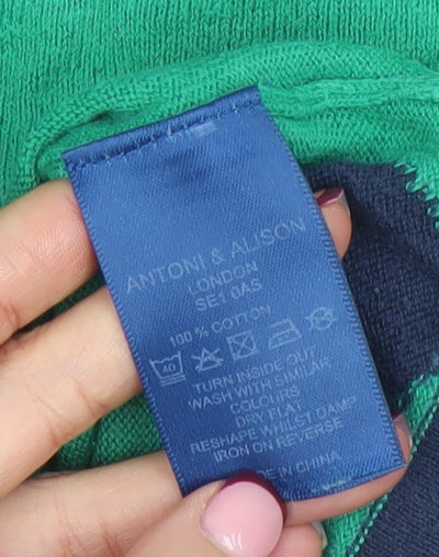 Antoni & Alison Women's Green Polka Dot Cotton Jumper Size 12
