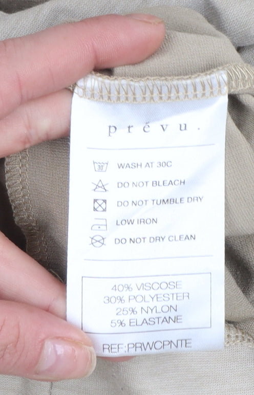 Prévu Women Beige Pullover Hoodie Size 8 Relaxed Fit Cotton Blend