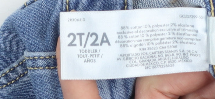 OshKosh B'gosh Girls Blue Flared Denim Jeans 2 Years with Pockets