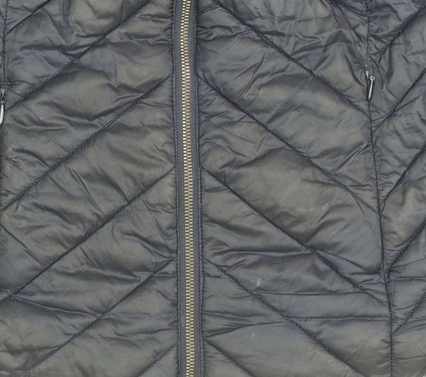 M&Co Womens Navy Blue Quilted Padded Waistcoat Size 12