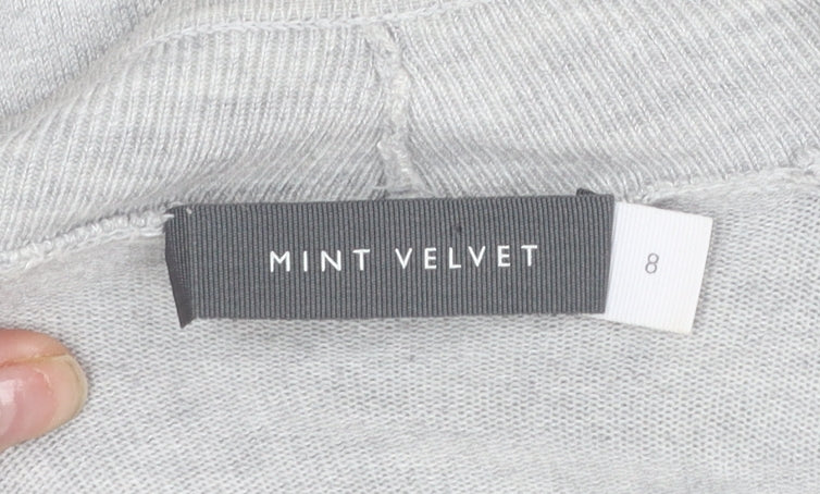Mint Velvet Women's Grey Wrap Knit Jumper UK 8 Long Sleeve