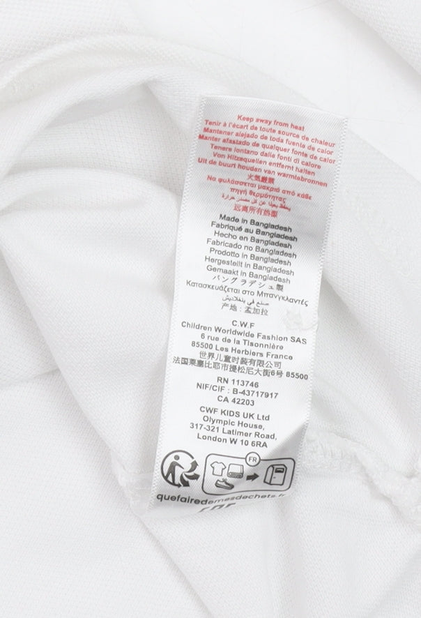 BOSS Boys White Long Sleeve Polo Shirt 10 Years Cotton Casual Top