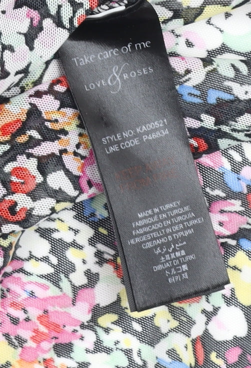 Love & Roses Women's Multicoloured Floral Knee Length A-Line Dress Size 14