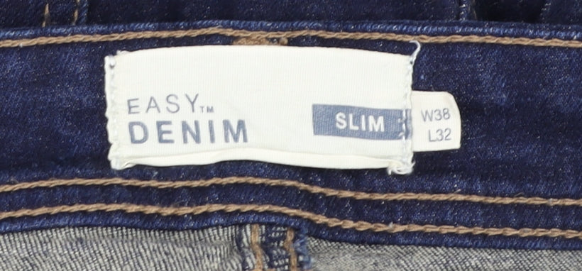 Easy Denim Men's Blue Slim Fit Jeans W38 L32 Classic Style