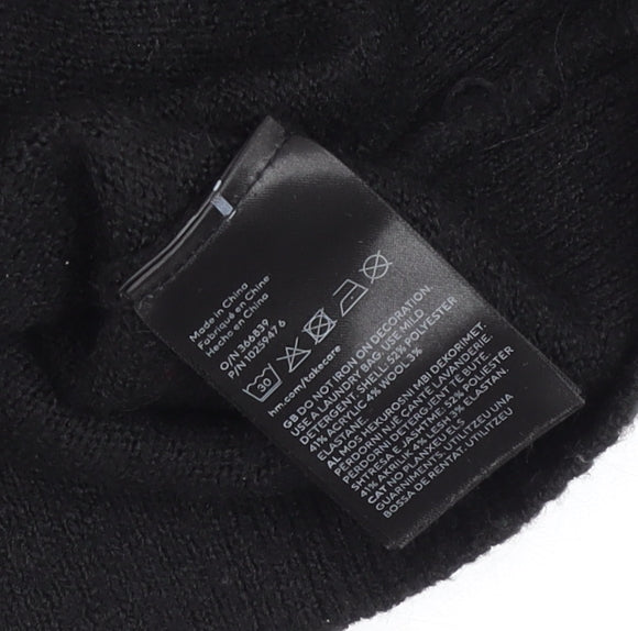 H&M Women's Black Beaded Crew Neck Knit Jumper XS