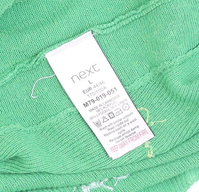 Next Men’s Green Holiday Print Short Sleeve Knit Top Size L