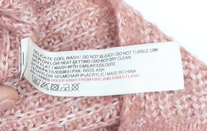 Fat Face Women Pink Chunky Knit Pullover Jumper Size 12