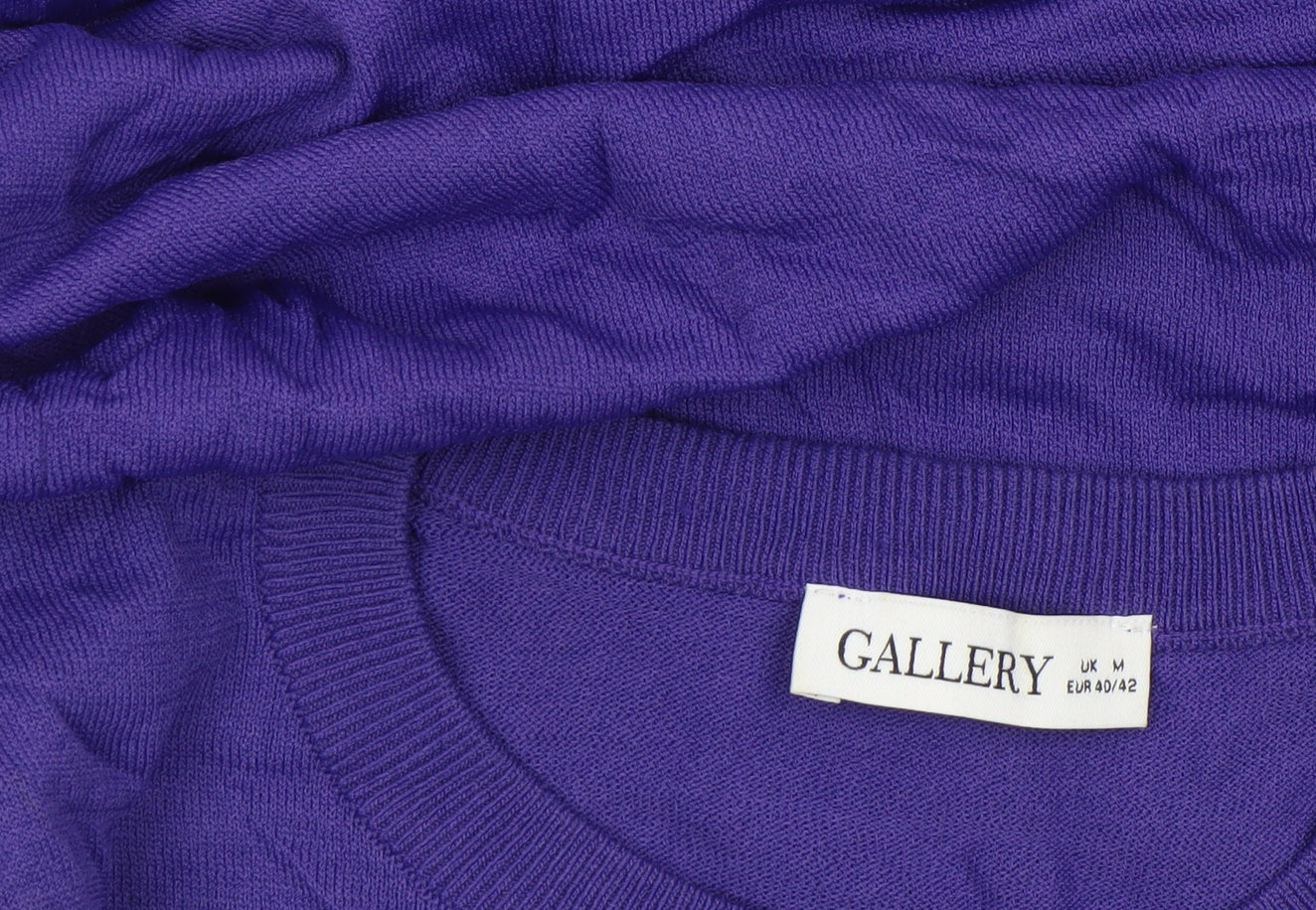 Gallery Womens Purple Polka Dot Sleeve Pullover Jumper M