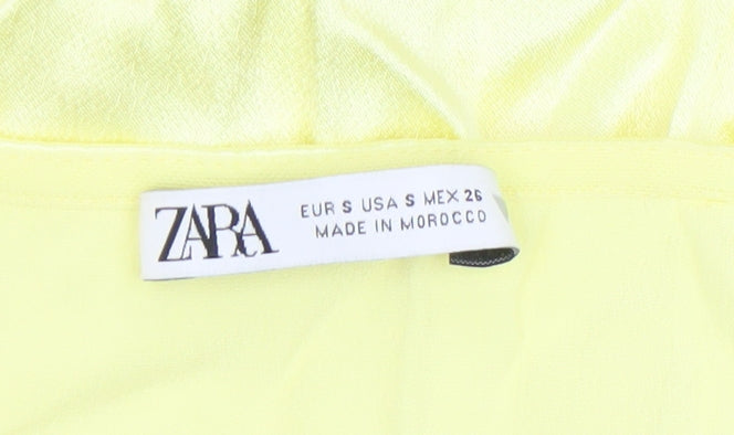 Zara Women Yellow Bodycon Sleeveless Short Dress Size 8
