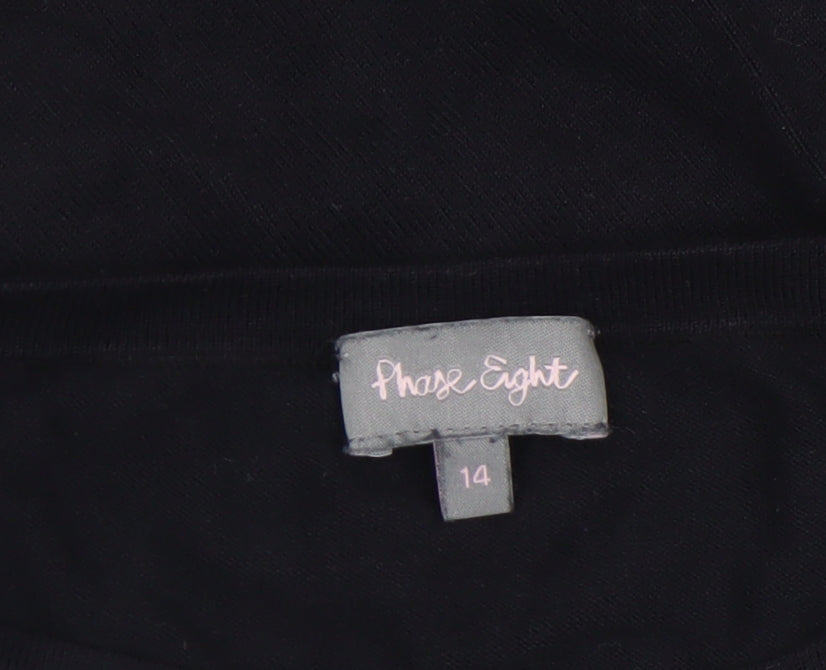 Phase Eight Womens Black Size 14 Crew Neck Knit Jumper
